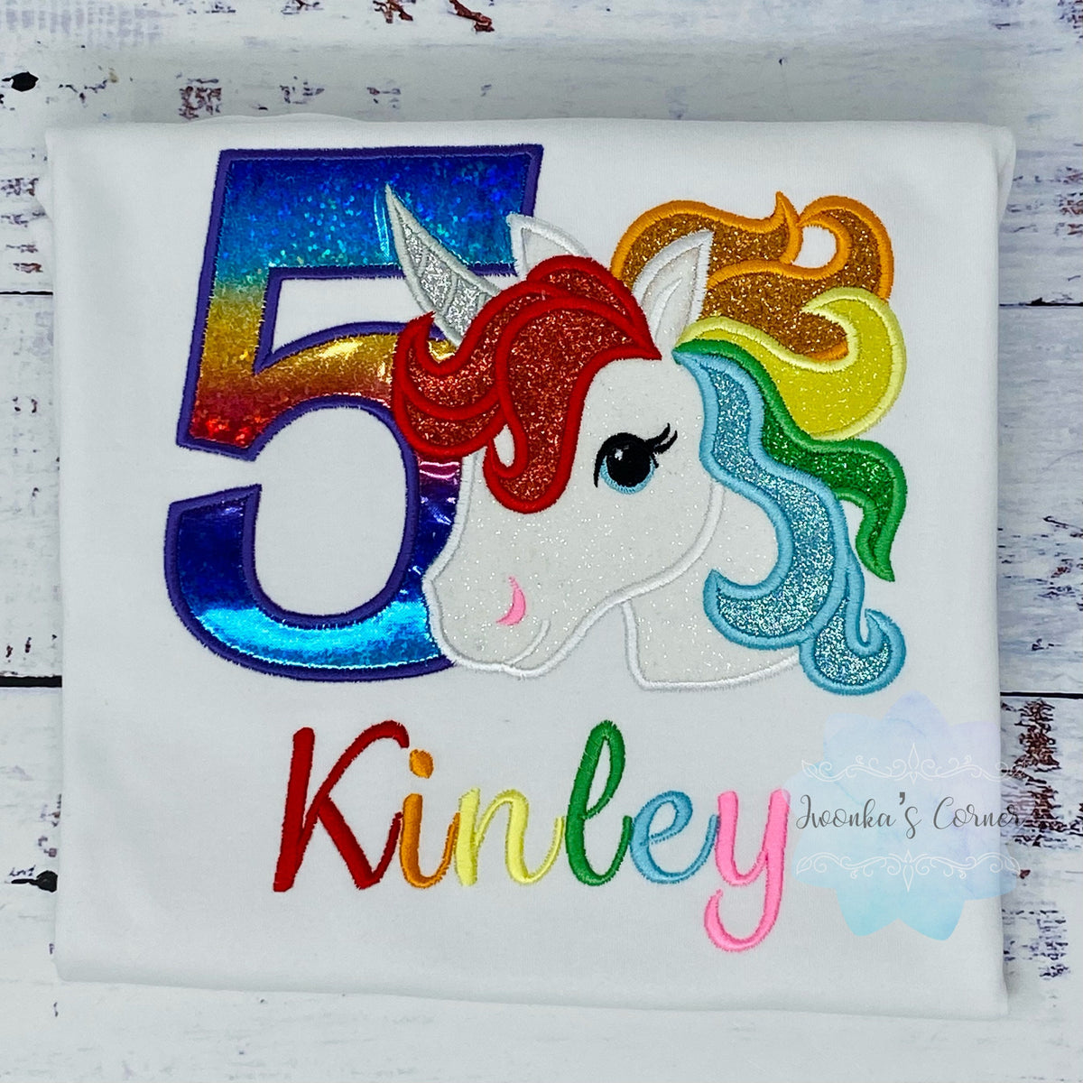 Girl Rainbow  Unicorn Birthday Outfit, 5th Birthday Unicorn Shirt, Unicorn birthday, Rainbow Unicorn outfit, Rainbow Unicorn Party Shirt