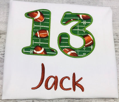 Embroidery applique number, Football shirt, Team sport shirt, Team number shirt, Football outfit for boy or girl, Personalized football