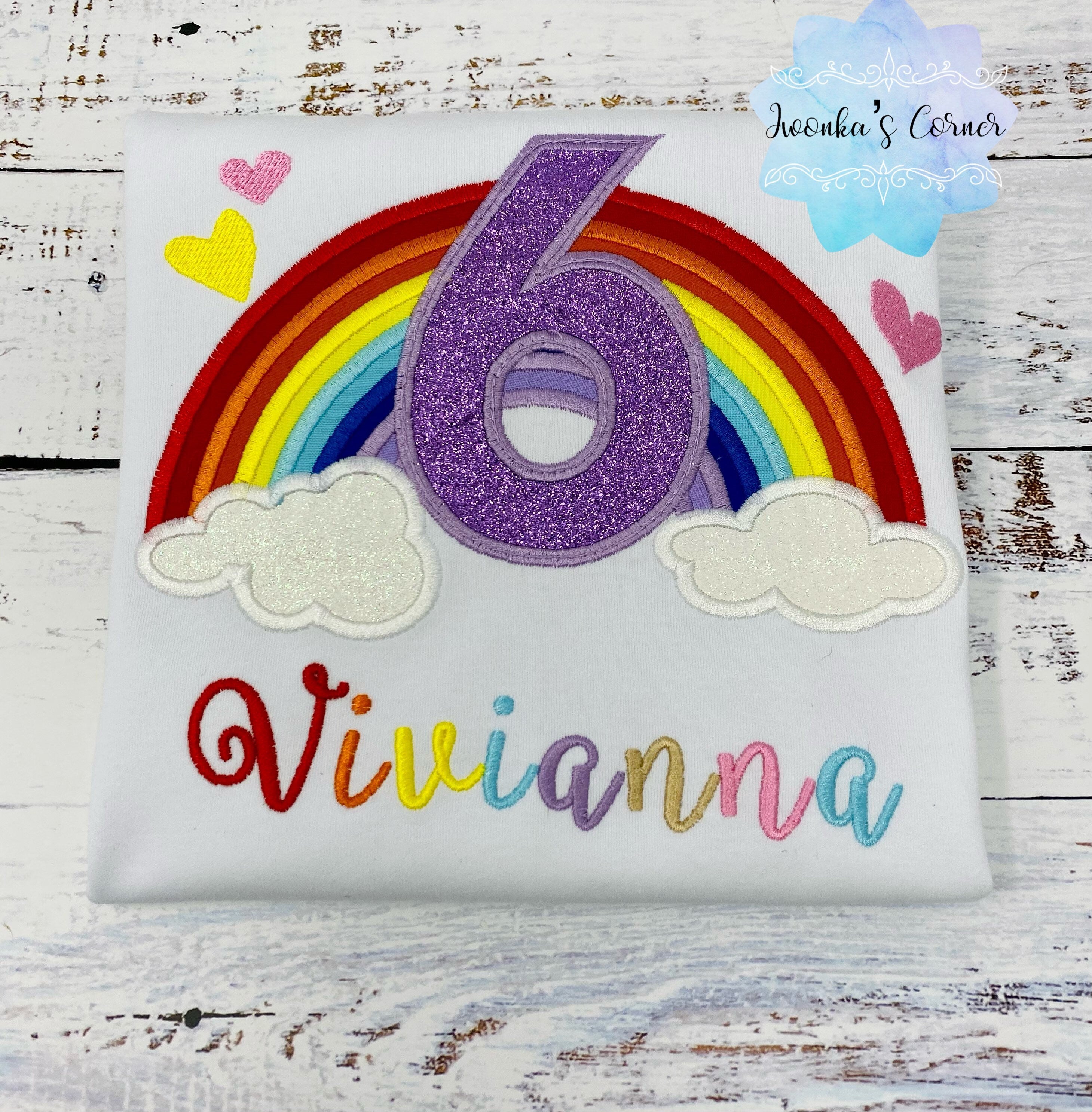 Rainbow birthday shirt for a girl, Rainbow birthday outfit,  Over the rainbow party, 6th birthday party rainbow theme, 4th, 5th, 7th, 8th