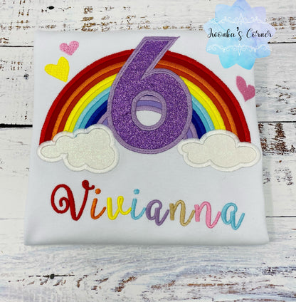 Rainbow birthday shirt for a girl, Rainbow birthday outfit,  Over the rainbow party, 6th birthday party rainbow theme, 4th, 5th, 7th, 8th