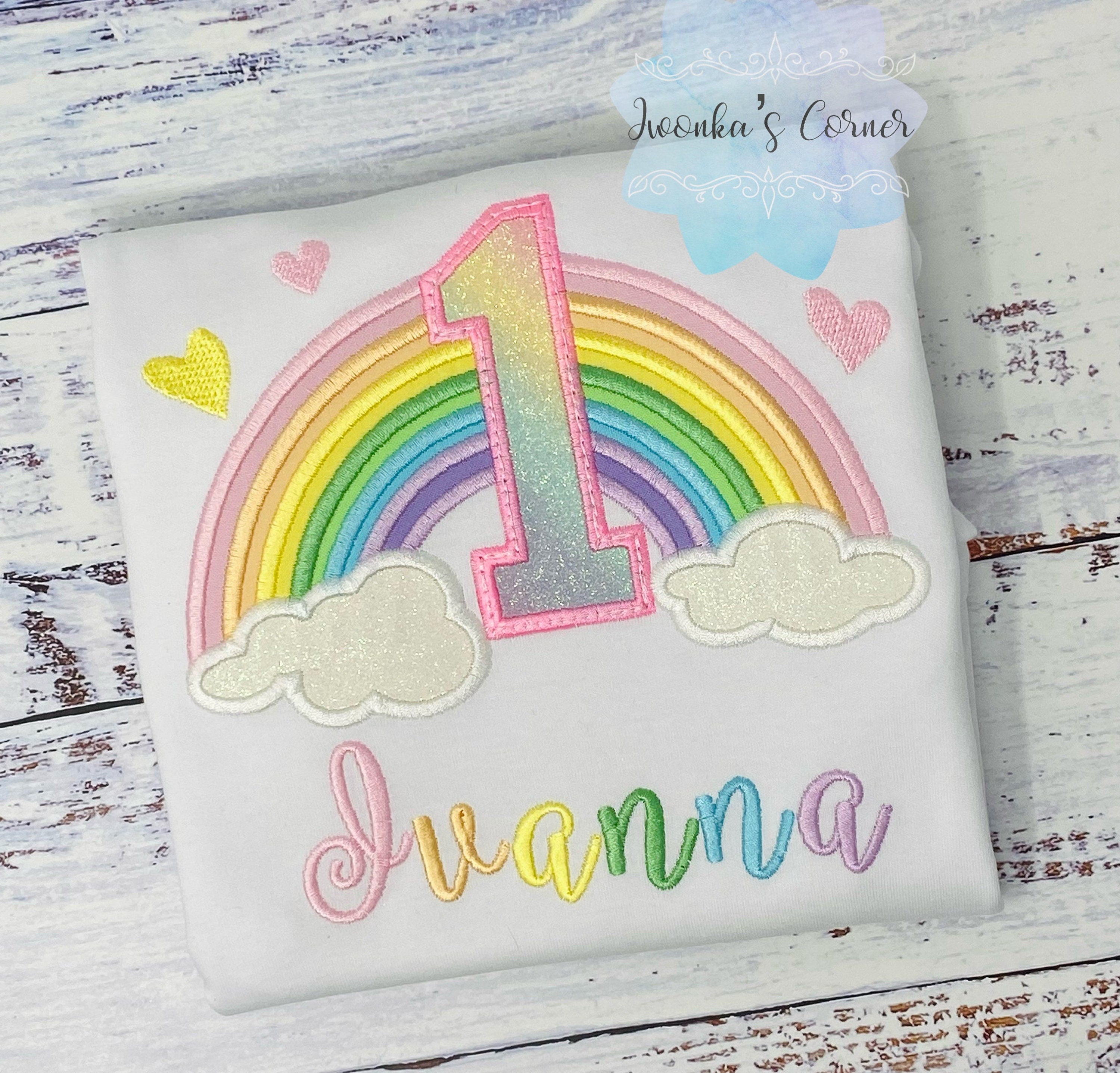 1st Rainbow birthday shirt for a girl, Pastel Rainbow outfit, Over the rainbow party, 5th birthday party rainbow theme, Pastel Color Rainbow