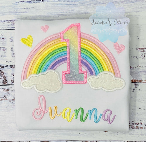 1st Rainbow birthday shirt for a girl, Pastel Rainbow outfit, Over the rainbow party, 5th birthday party rainbow theme, Pastel Color Rainbow