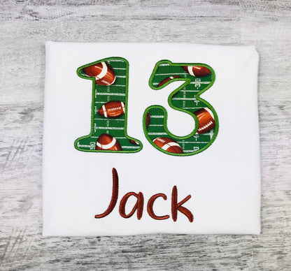 Embroidery applique number, Football shirt, Team sport shirt, Team number shirt, Football outfit for boy or girl, Personalized football