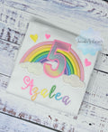 5th Rainbow birthday shirt for a girl, Pastel Rainbow, Over the rainbow party, Any Age, birthday party rainbow theme, Pastel Color Rainbow