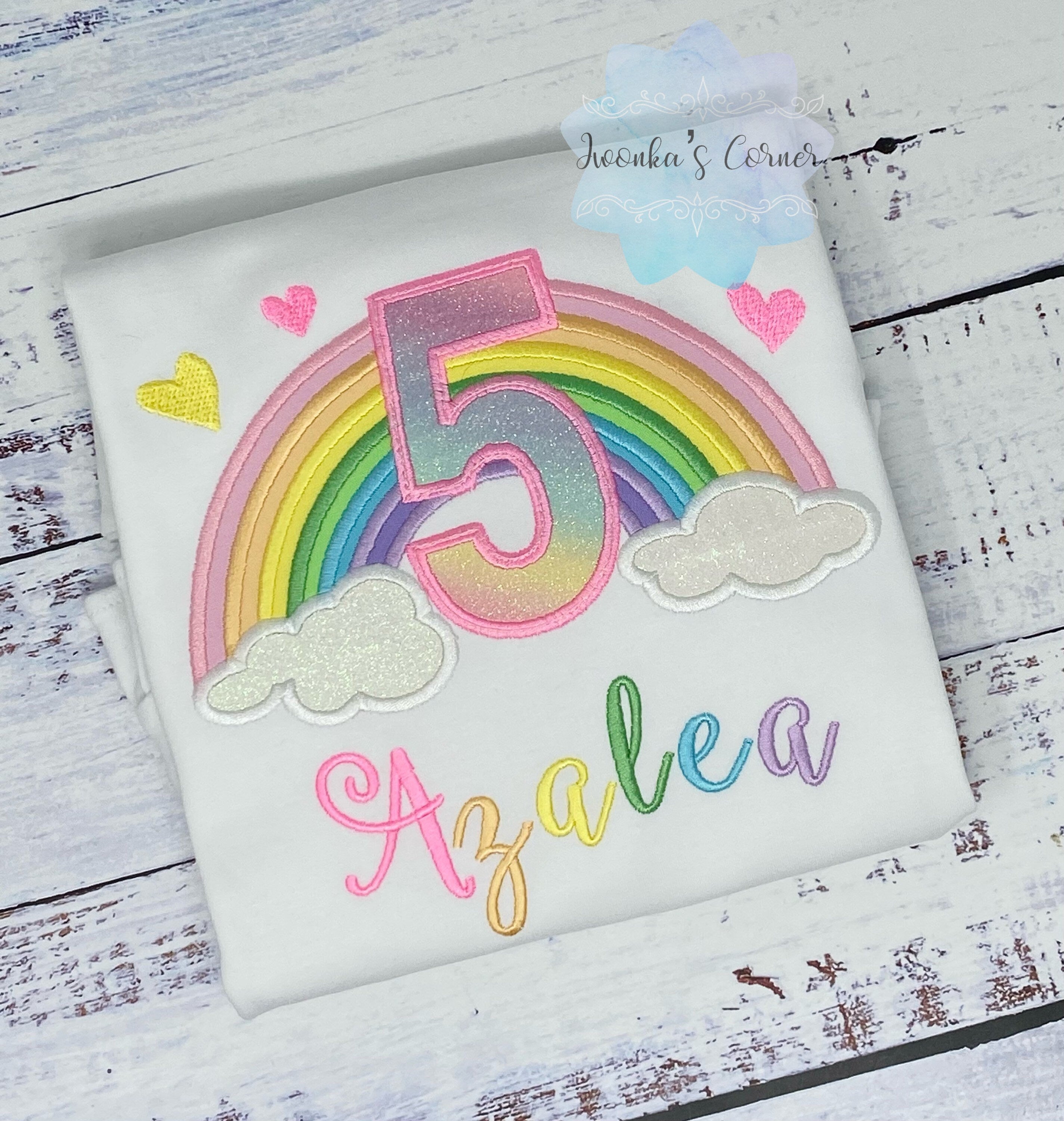 5th Rainbow birthday shirt for a girl, Pastel Rainbow, Over the rainbow party, Any Age, birthday party rainbow theme, Pastel Color Rainbow