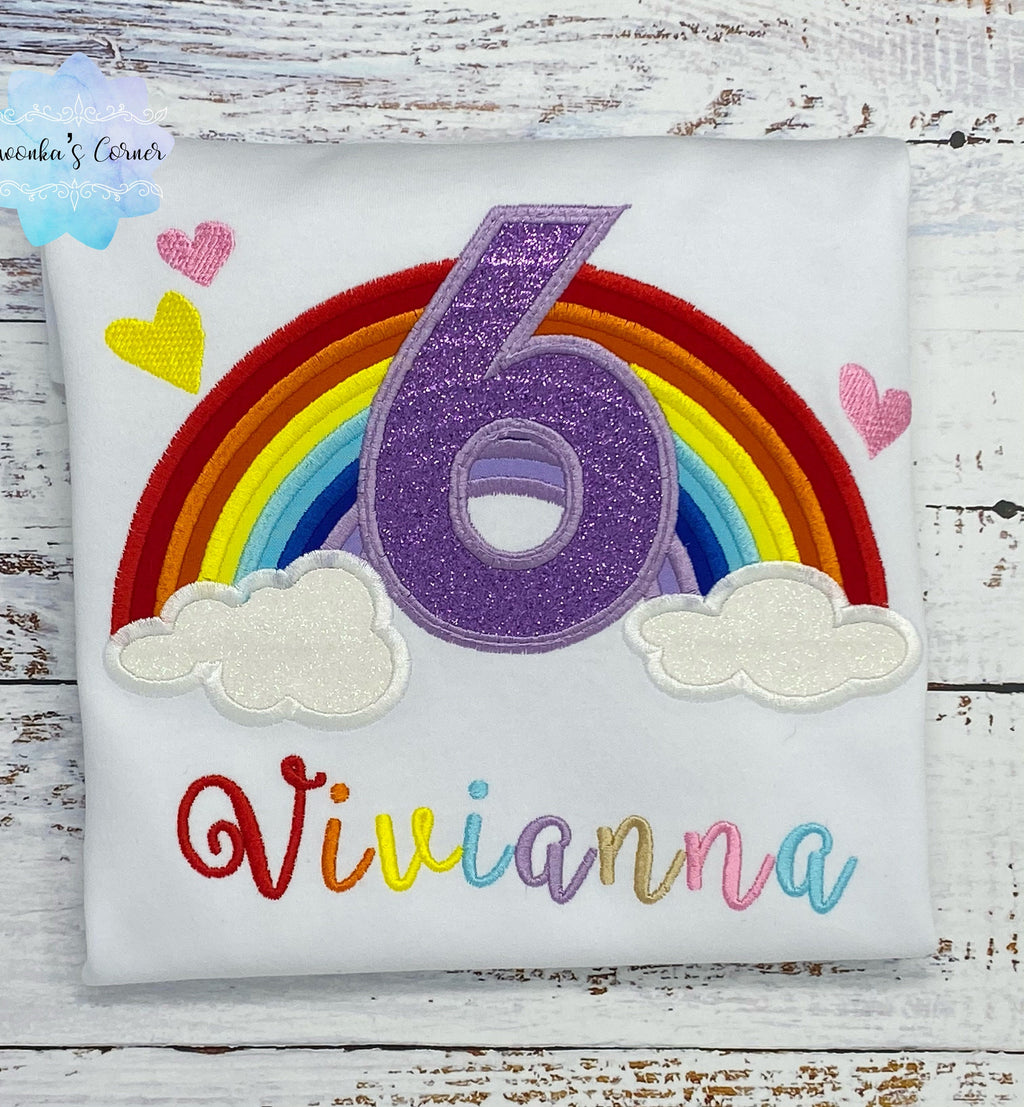 Rainbow birthday shirt for a girl, Rainbow birthday outfit,  Over the rainbow party, 6th birthday party rainbow theme, 4th, 5th, 7th, 8th