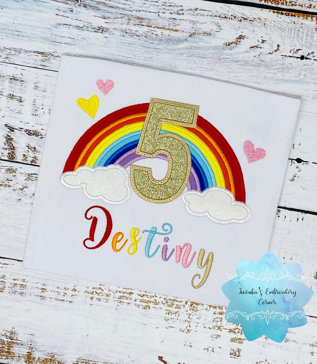 3rd Birthday Rainbow Shirt For a Girl, Rainbow trim Tutu and Shirt, Rainbow Birthday Outfit,  Over The Rainbow Party, Rainbow Theme Party