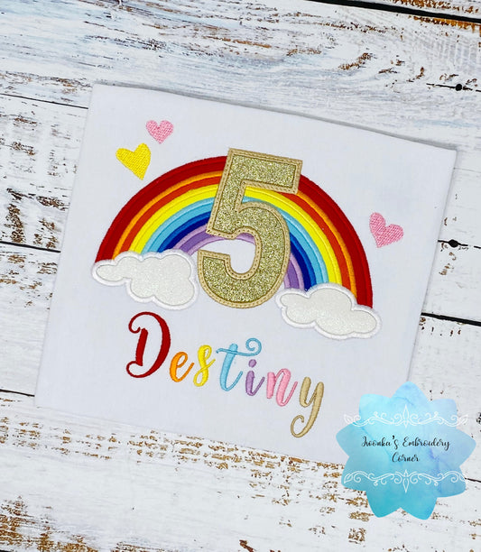 3rd Birthday Rainbow Shirt For a Girl, Rainbow trim Tutu and Shirt, Rainbow Birthday Outfit,  Over The Rainbow Party, Rainbow Theme Party