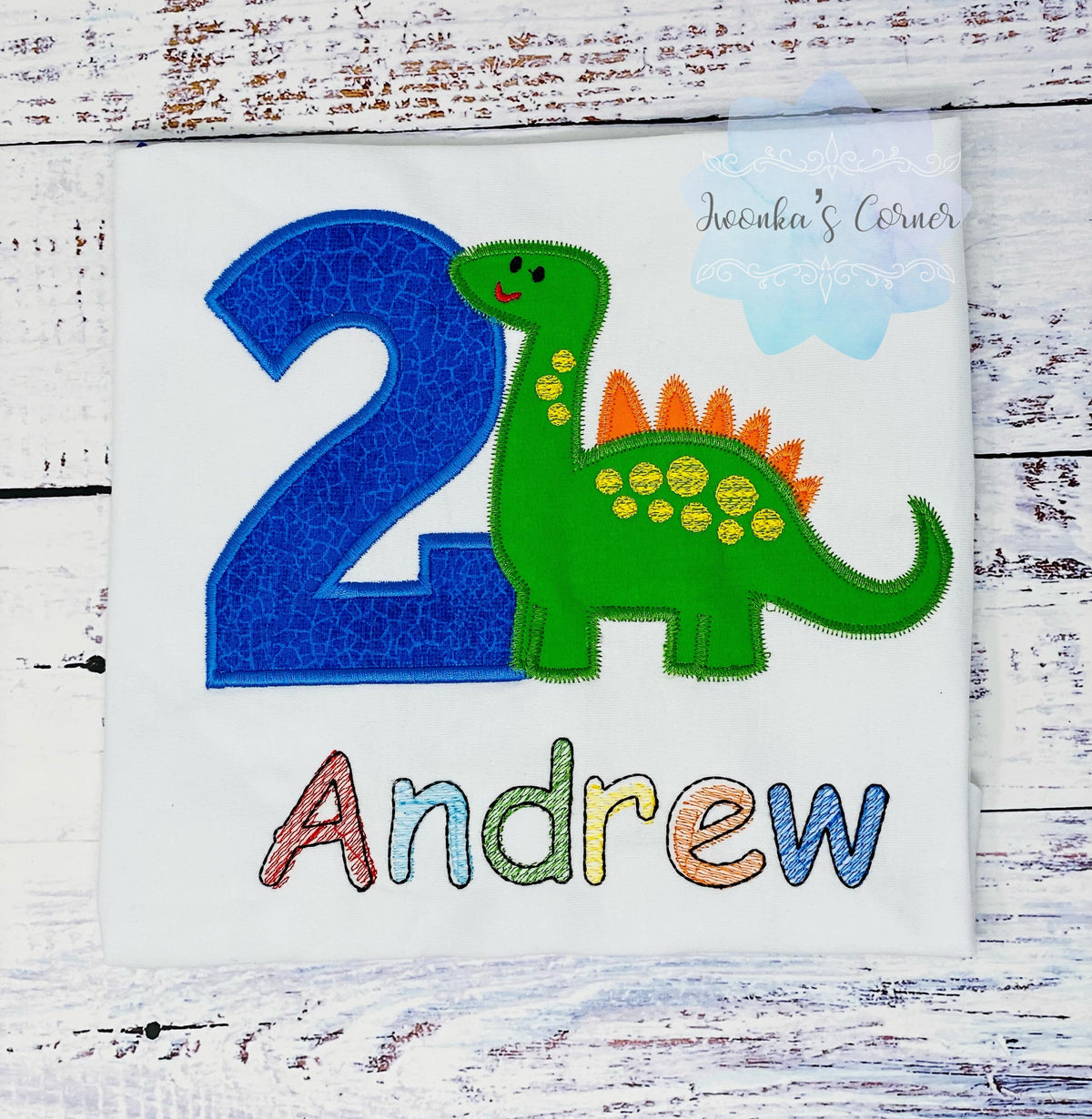 Boy Shirt With Dinosaur - Boys 2nd Birthday Green Dinosaur Shirt - Shirt - Dino T-Shirt
