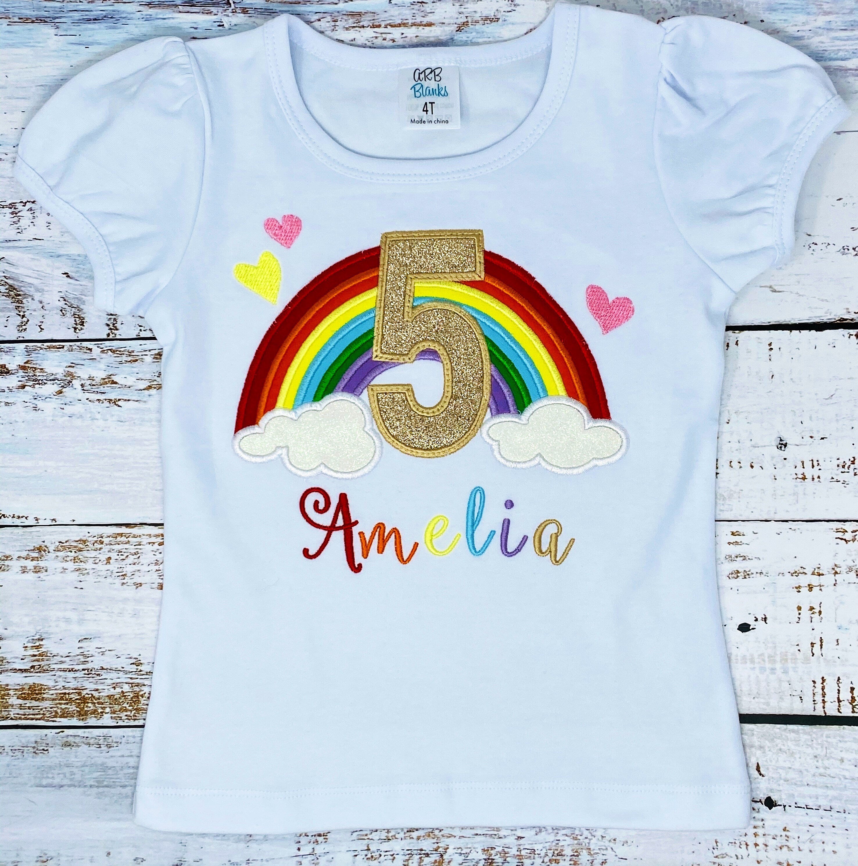 3rd Birthday Rainbow Shirt For a Girl, Rainbow trim Tutu and Shirt, Rainbow Birthday Outfit,  Over The Rainbow Party, Rainbow Theme Party
