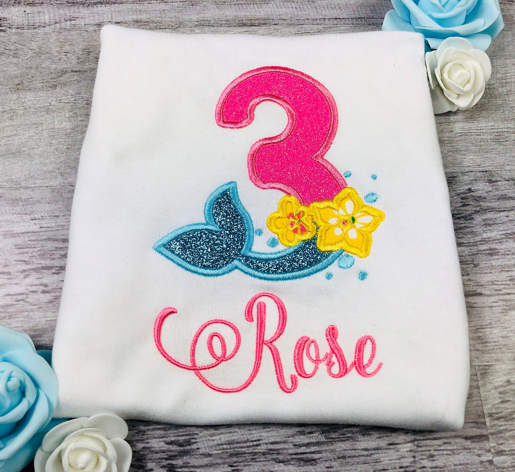 Girls shirt with mermaid tail, Birthday outfit with number, Mermaid party, Mermaid 1st Birthday