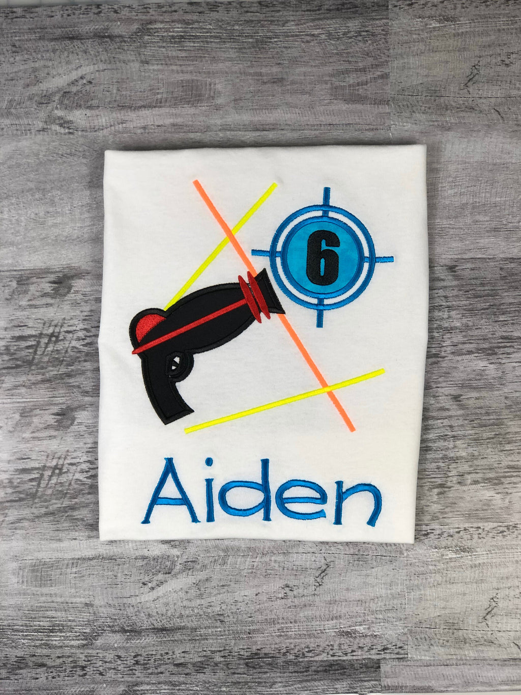 Boy 6th Birthday Shirt with Laser Tag Gun, Laser tag gun, Laser tag party, Birthday outfit for laser tag party