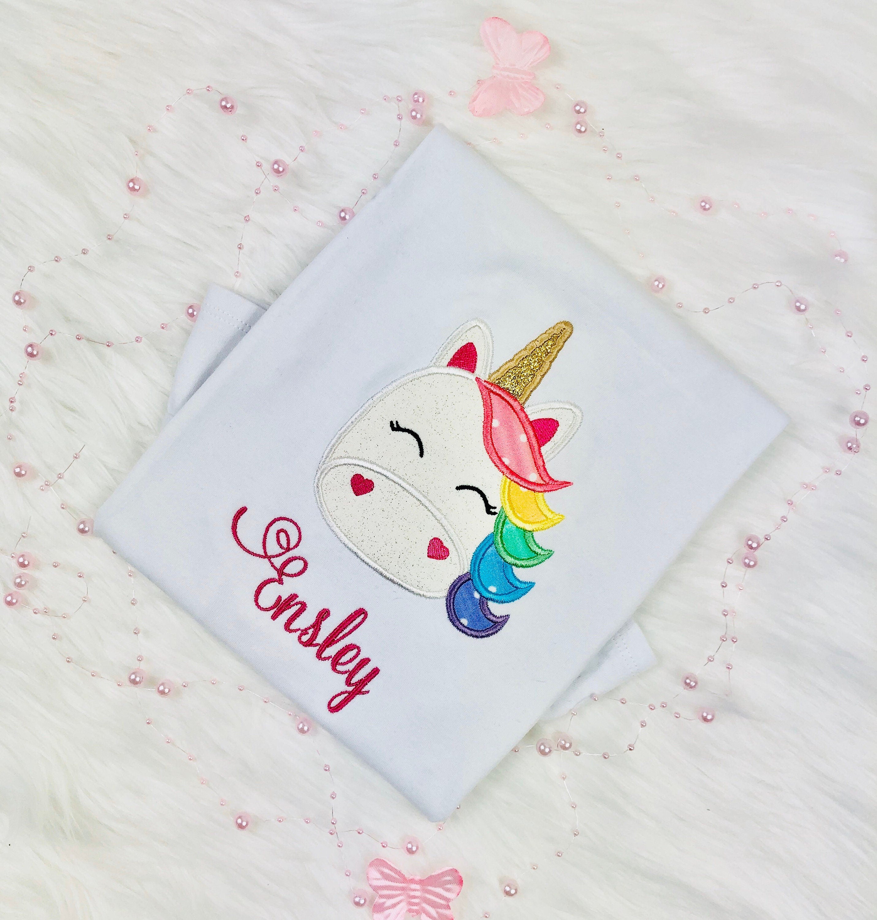 Colorful sparkly unicorn shirt, Unicorn outfit for a girl, Unicorn 2nd, 3rd birthday