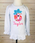 Birthday shirt with applique number and bow, Birthday outfit for a girl, 1st, 2nd, 6th birthday