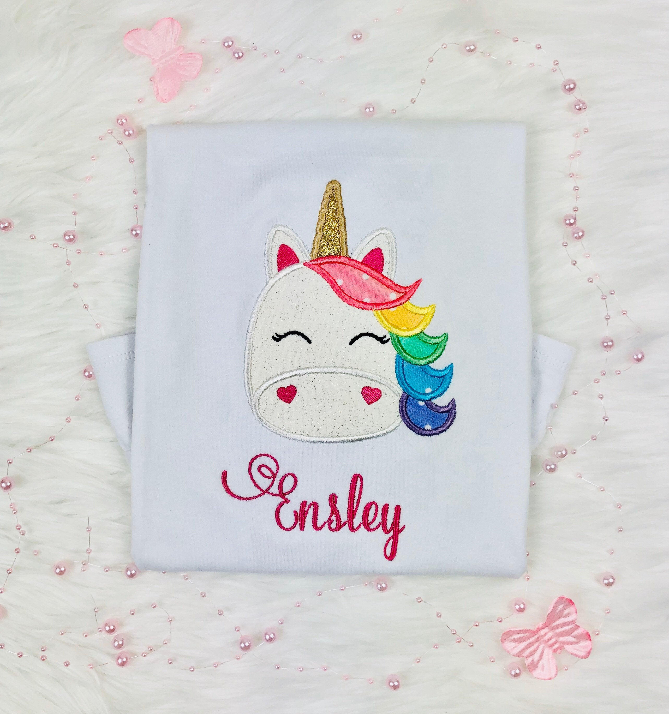 Colorful sparkly unicorn shirt, Unicorn outfit for a girl, Unicorn 2nd, 3rd birthday