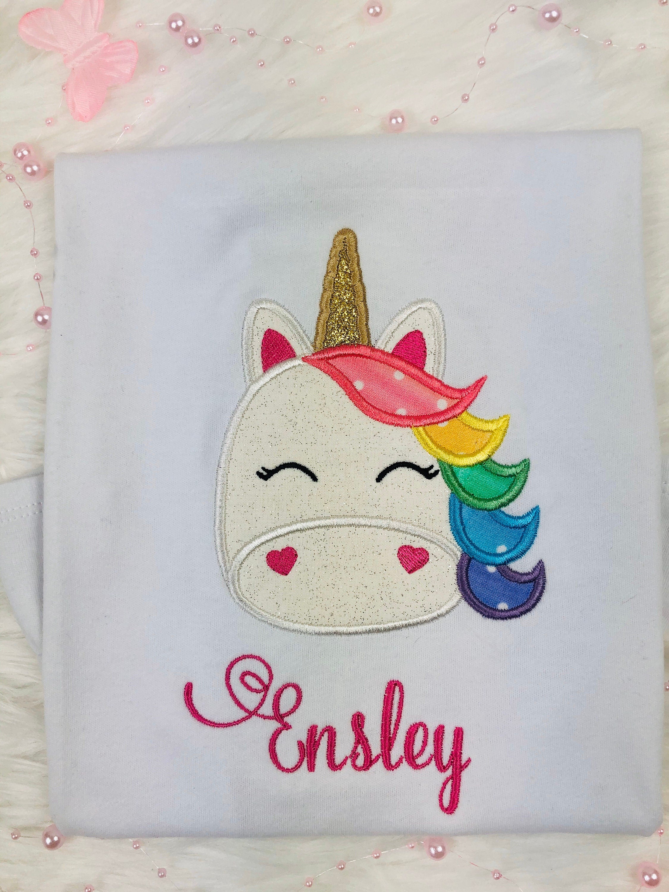 Colorful sparkly unicorn shirt, Unicorn outfit for a girl, Unicorn 2nd, 3rd birthday