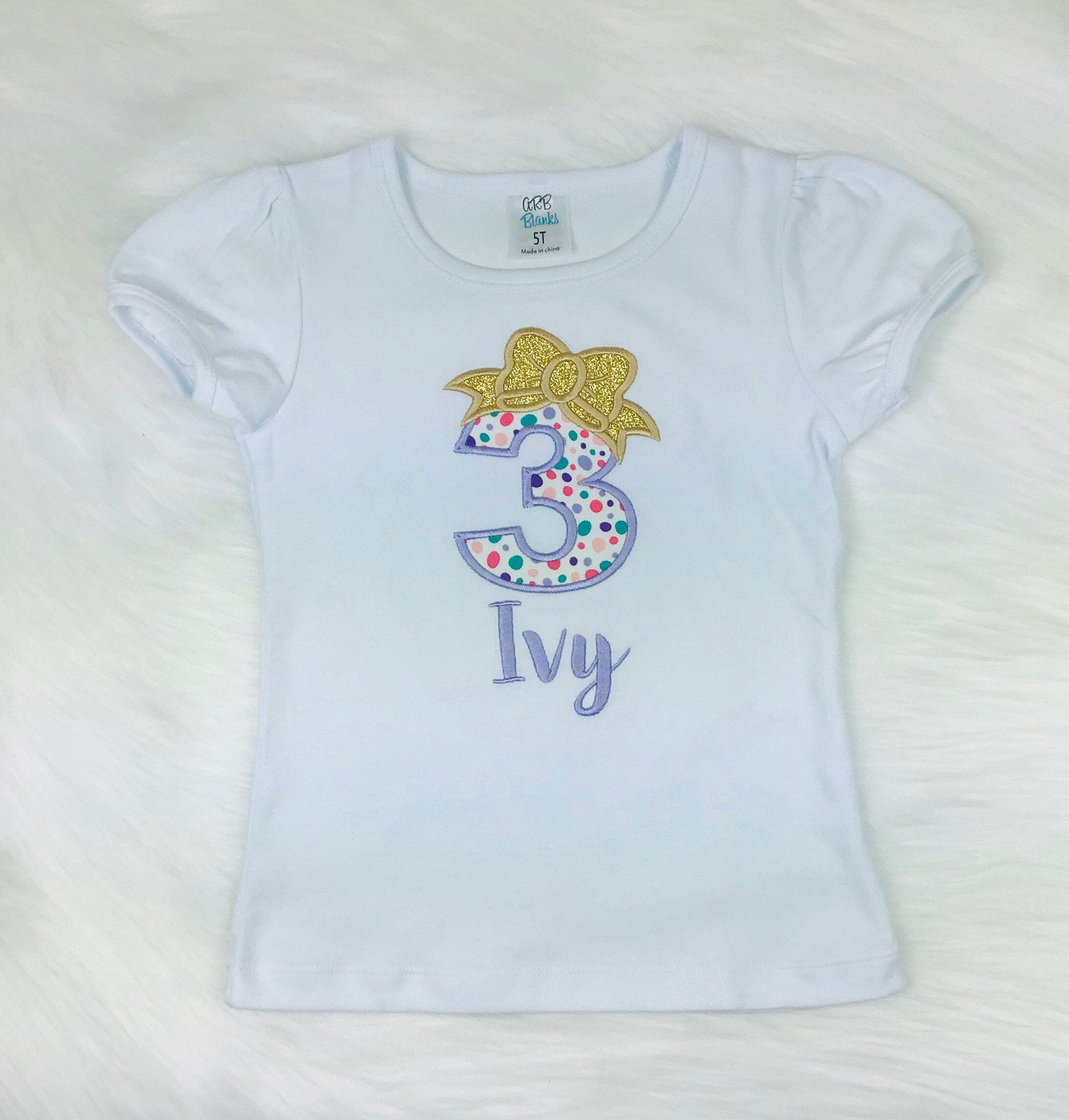 Girls birthday colorful Polk dot shirt, Birthday outfit 1st, 2nd, 3rd, 4th birthday