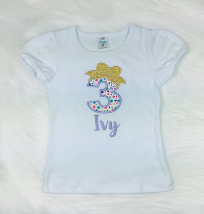Girls birthday colorful Polk dot shirt, Birthday outfit 1st, 2nd, 3rd, 4th birthday