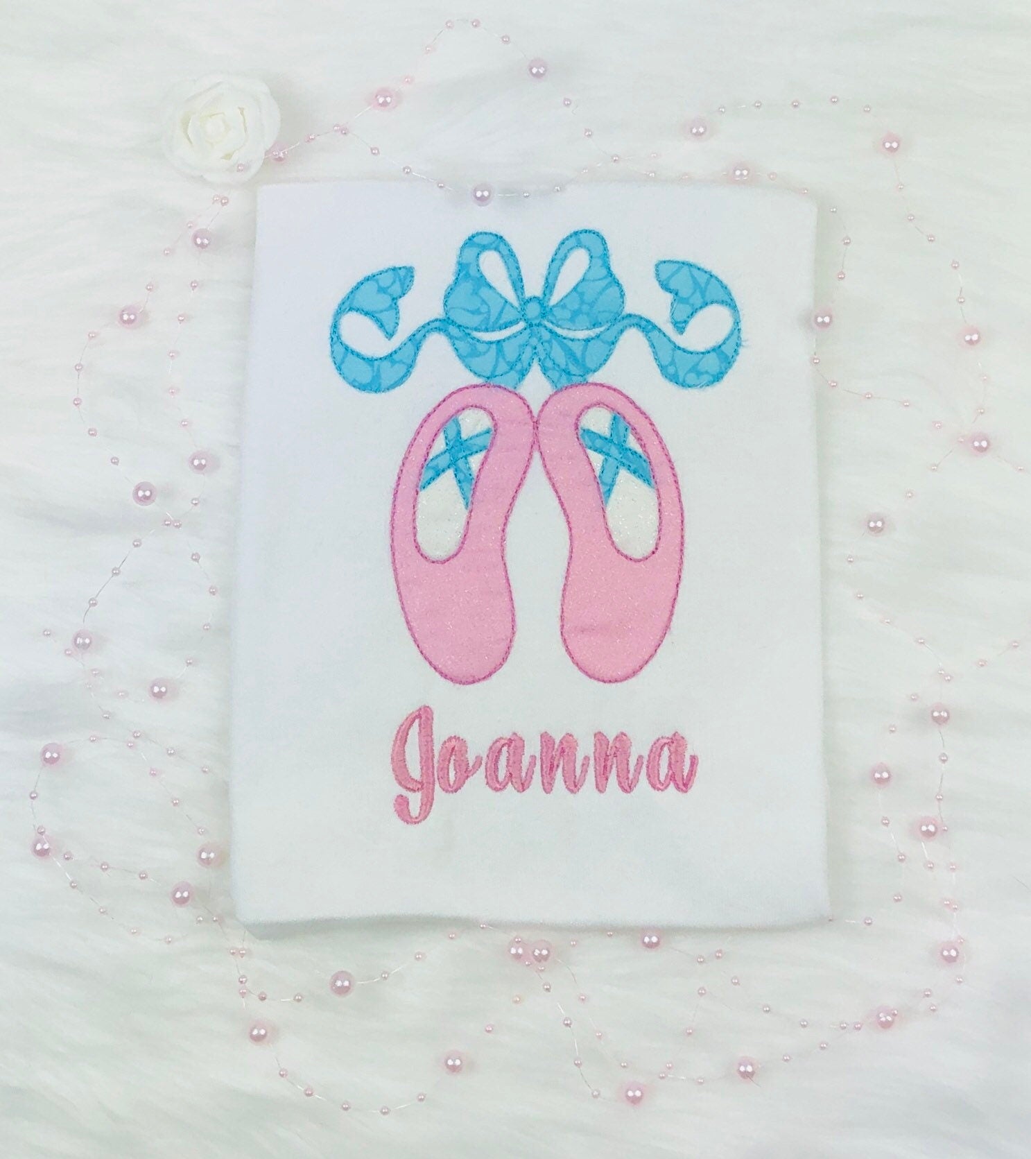 Girls shirt with Pink Ballerina Shoes, Birthday Ballet outfit, Ballerina Party