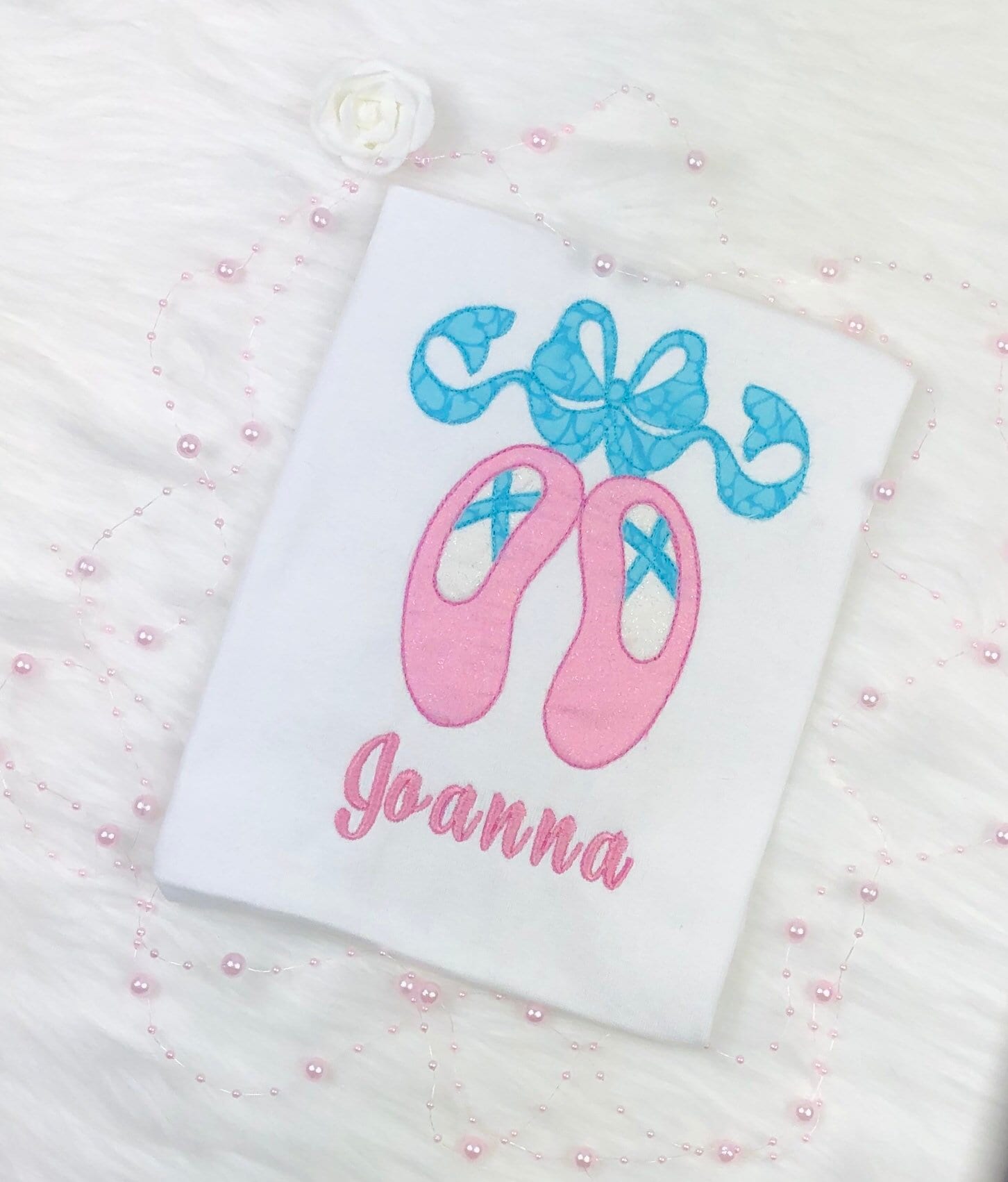 Girls shirt with Pink Ballerina Shoes, Birthday Ballet outfit, Ballerina Party