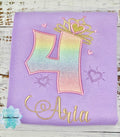 4th birthday shirt for girl, Princess birthday shirt, Number with crown birthday shirt, Girls 4th birthday shirt, Princess birthday party