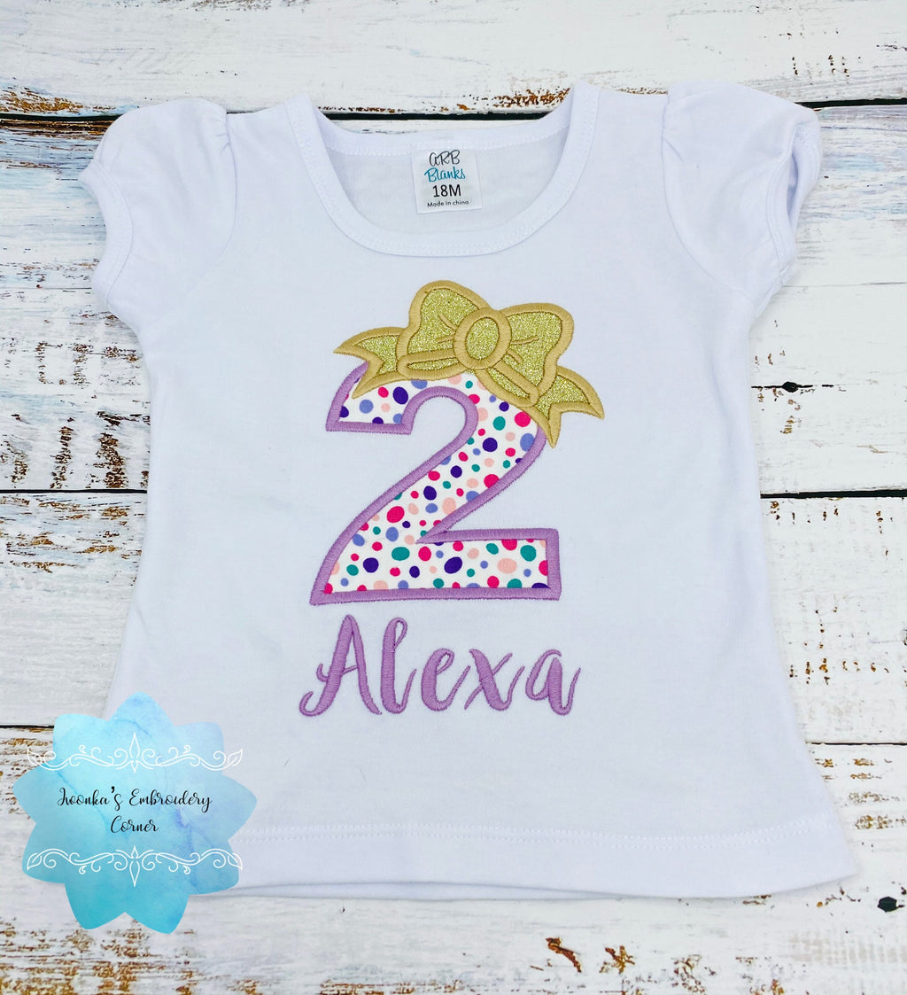 Girls birthday colorful Polk dot shirt, Birthday outfit 1st, 2nd, 3rd, 4th birthday