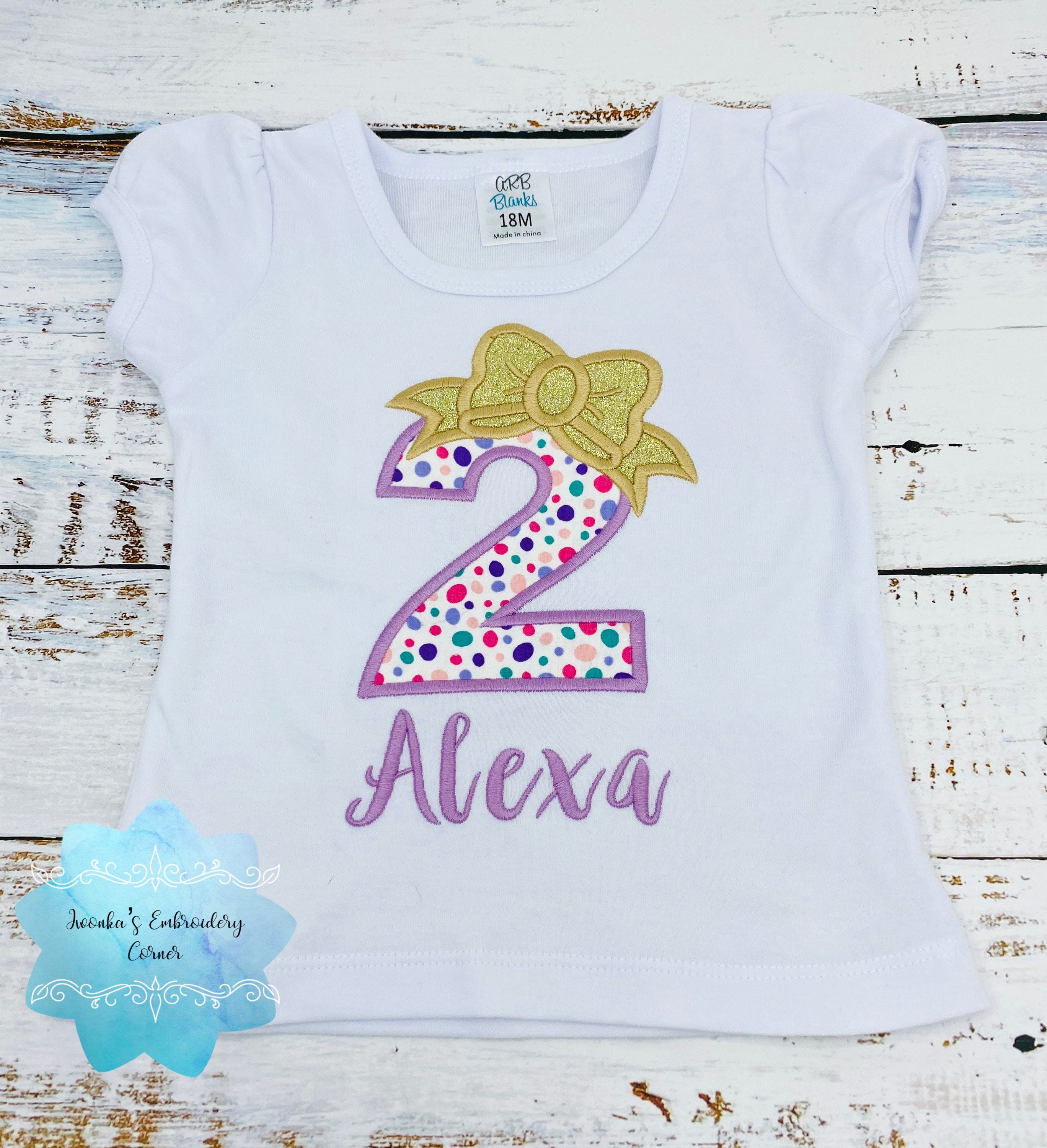 Girls birthday colorful Polk dot shirt, Birthday outfit 1st, 2nd, 3rd, 4th birthday