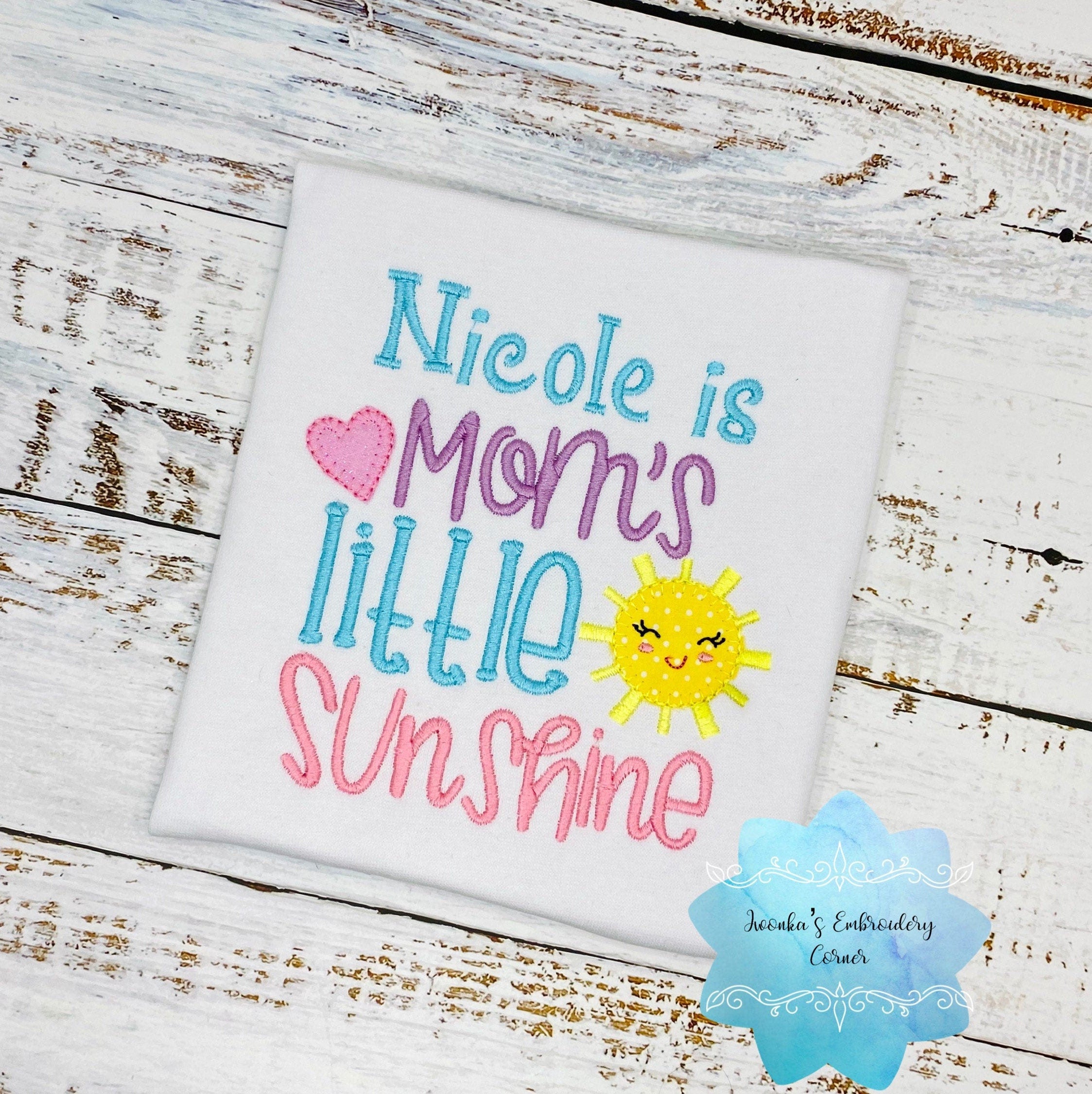 Mom’s little sunshine girl shirt,