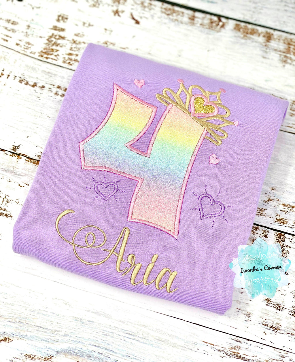 4th birthday shirt for girl, Princess birthday shirt, Number with crown birthday shirt, Girls 4th birthday shirt, Princess birthday party