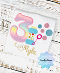 Girls Shirt with Bubbles, Bubble applique, Blowing bubbles bday shirt