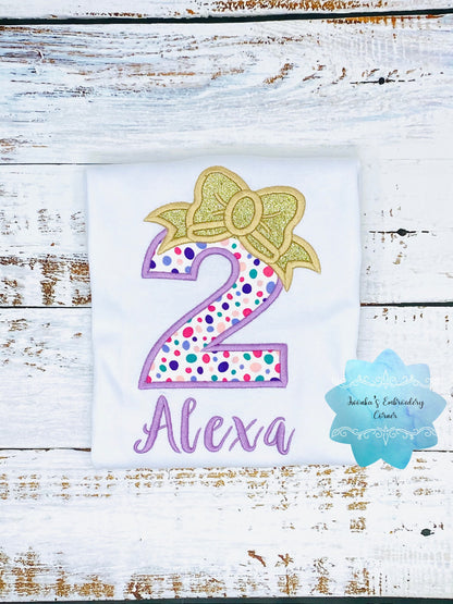 Girls birthday colorful Polk dot shirt, Birthday outfit 1st, 2nd, 3rd, 4th birthday