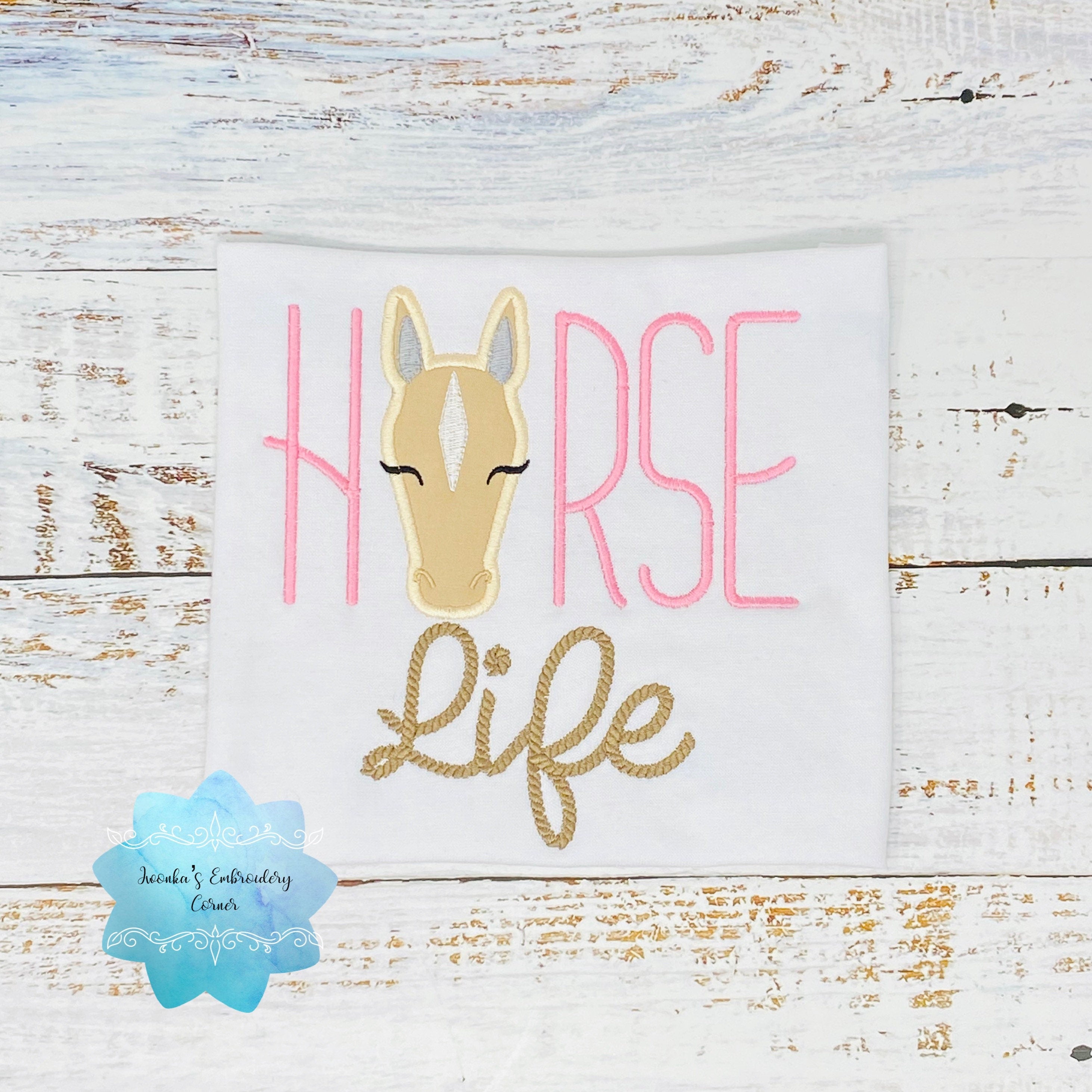 Girls shirt with “Horse life” embroidery