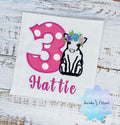 Girl birthday shirt with black and white cow, Girl embroidery birthday outfit with cute baby cow, Girls 3rd, 4th, 5th birthday shirt