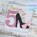 Girl high heel embroidery birthday shirt