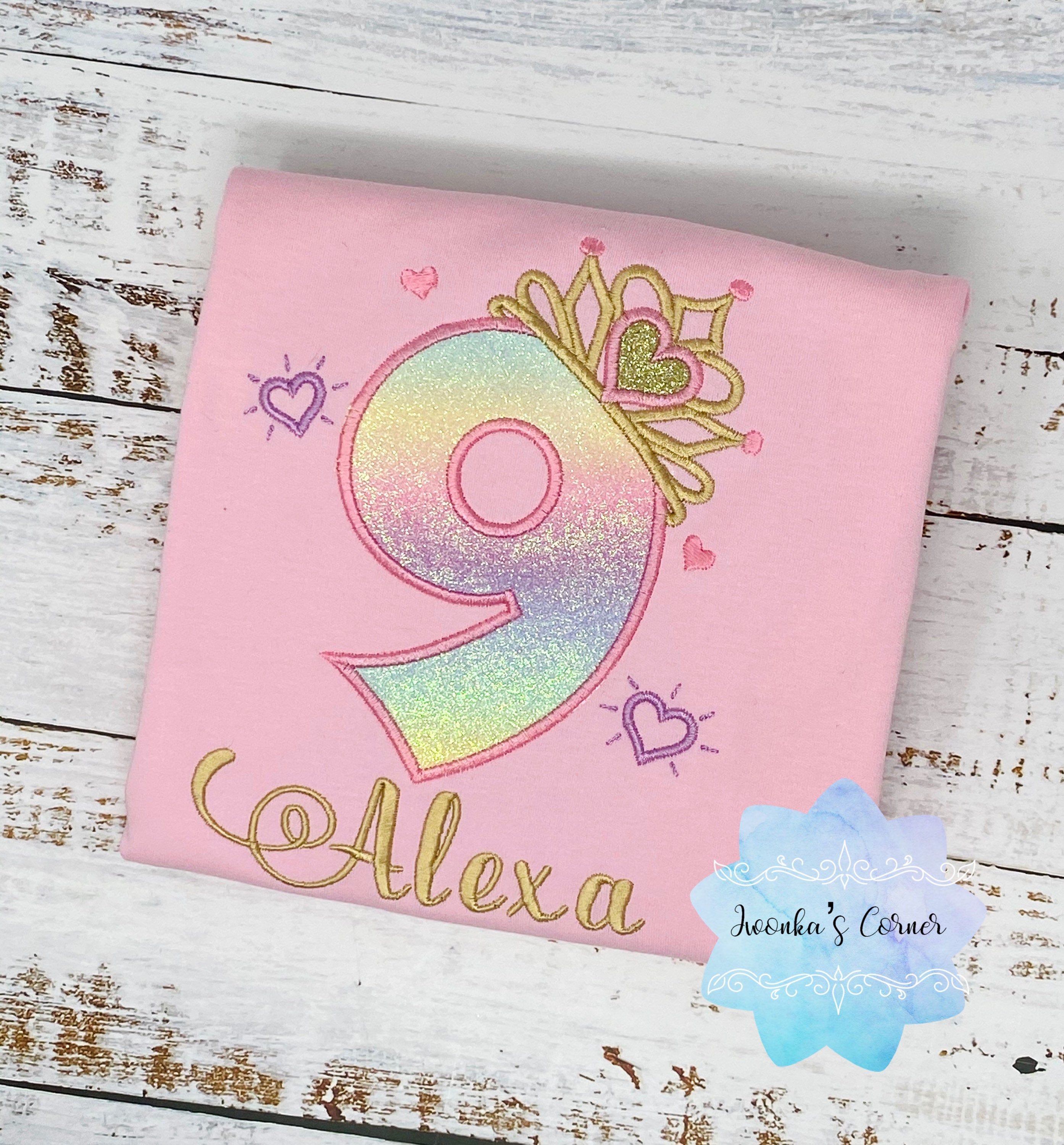 4th, 5th Birthday Girl Outfit, Princess Birthday Shirt, Number with Crown Birthday Shirt, Girl Birthday Shirt, Princess Birthday Party