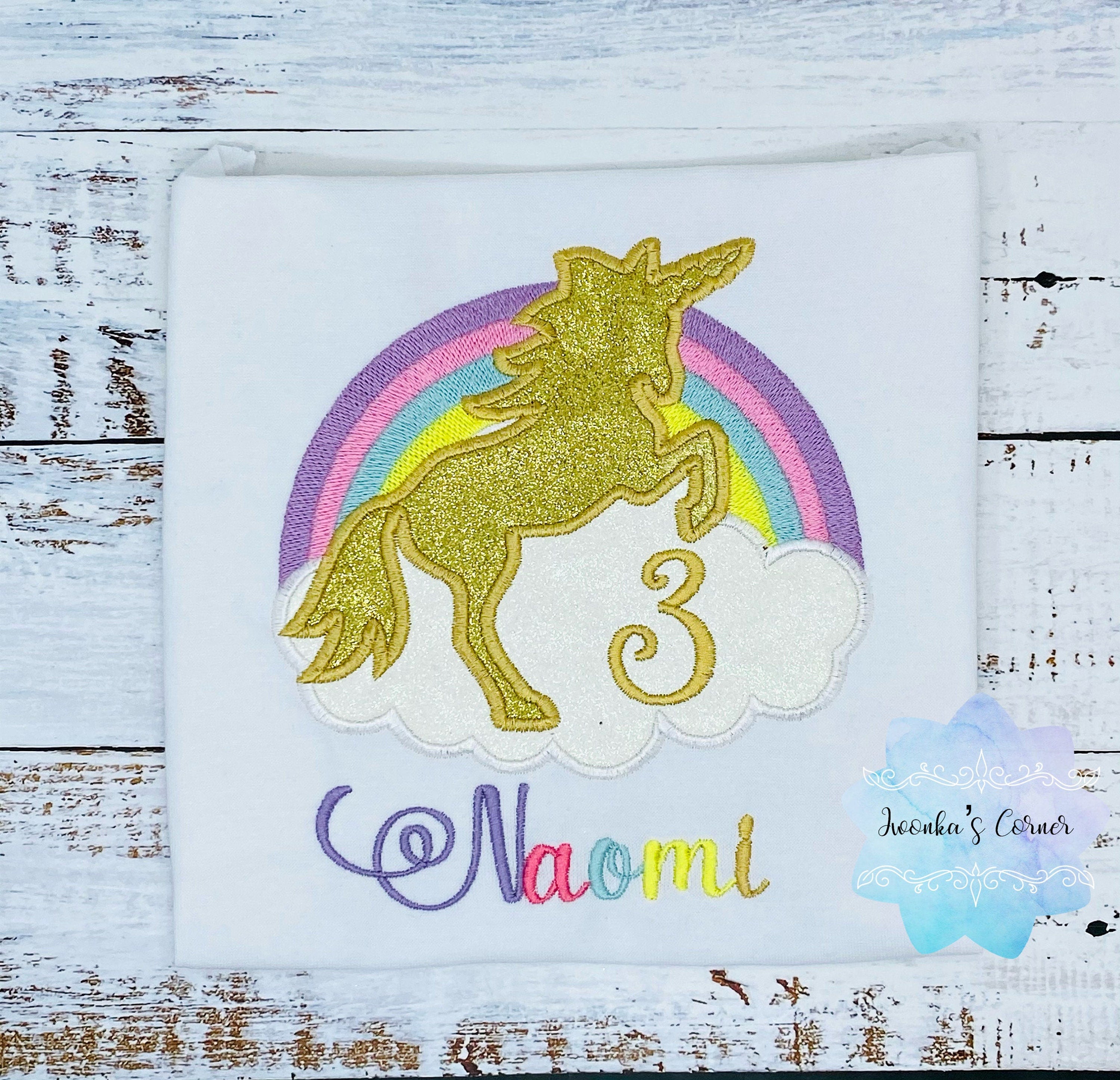 Girl unicorn birthday shirt, Unicorn birthday party, Unicorn 3rd birthday, Unicorn 2nd birthday, Shirt with unicorn