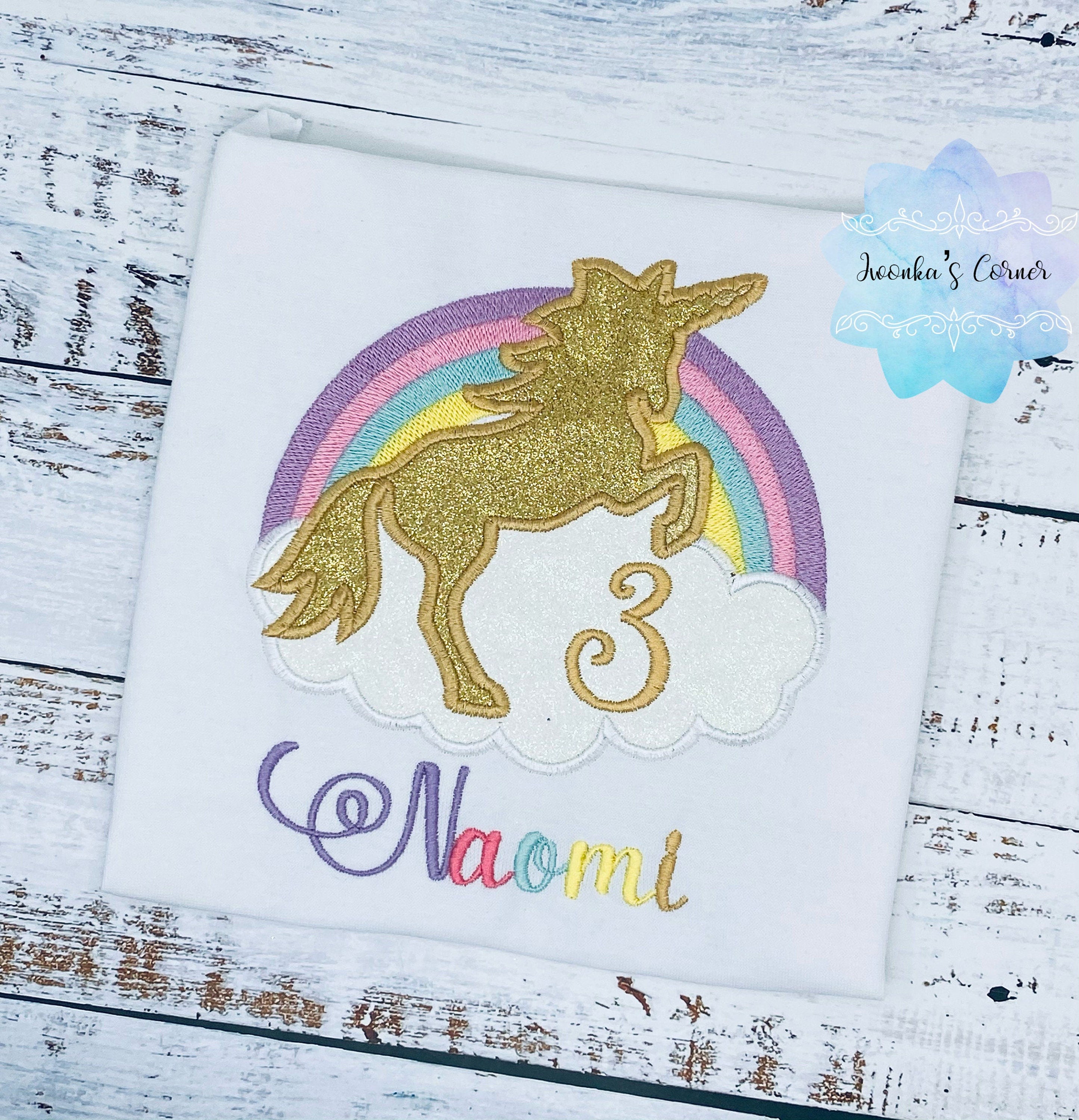 Girl unicorn birthday shirt, Unicorn birthday party, Unicorn 3rd birthday, Unicorn 2nd birthday, Shirt with unicorn