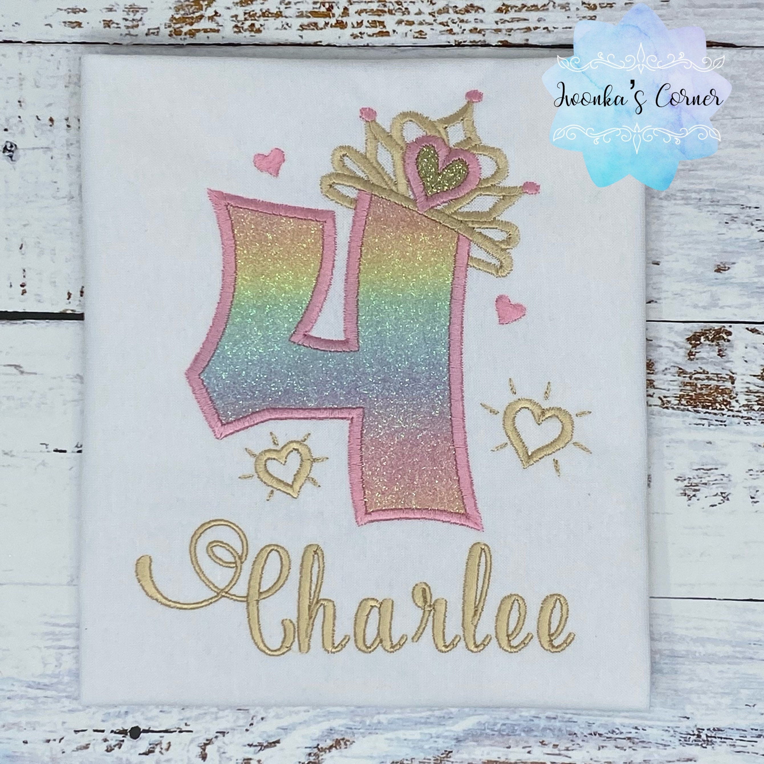 4th Birthday Princess Shirt, Princess Crown Birthday Shirt, Princess Birthday Girl Shirt, Birthday Princess Shirt, Number With Tiara