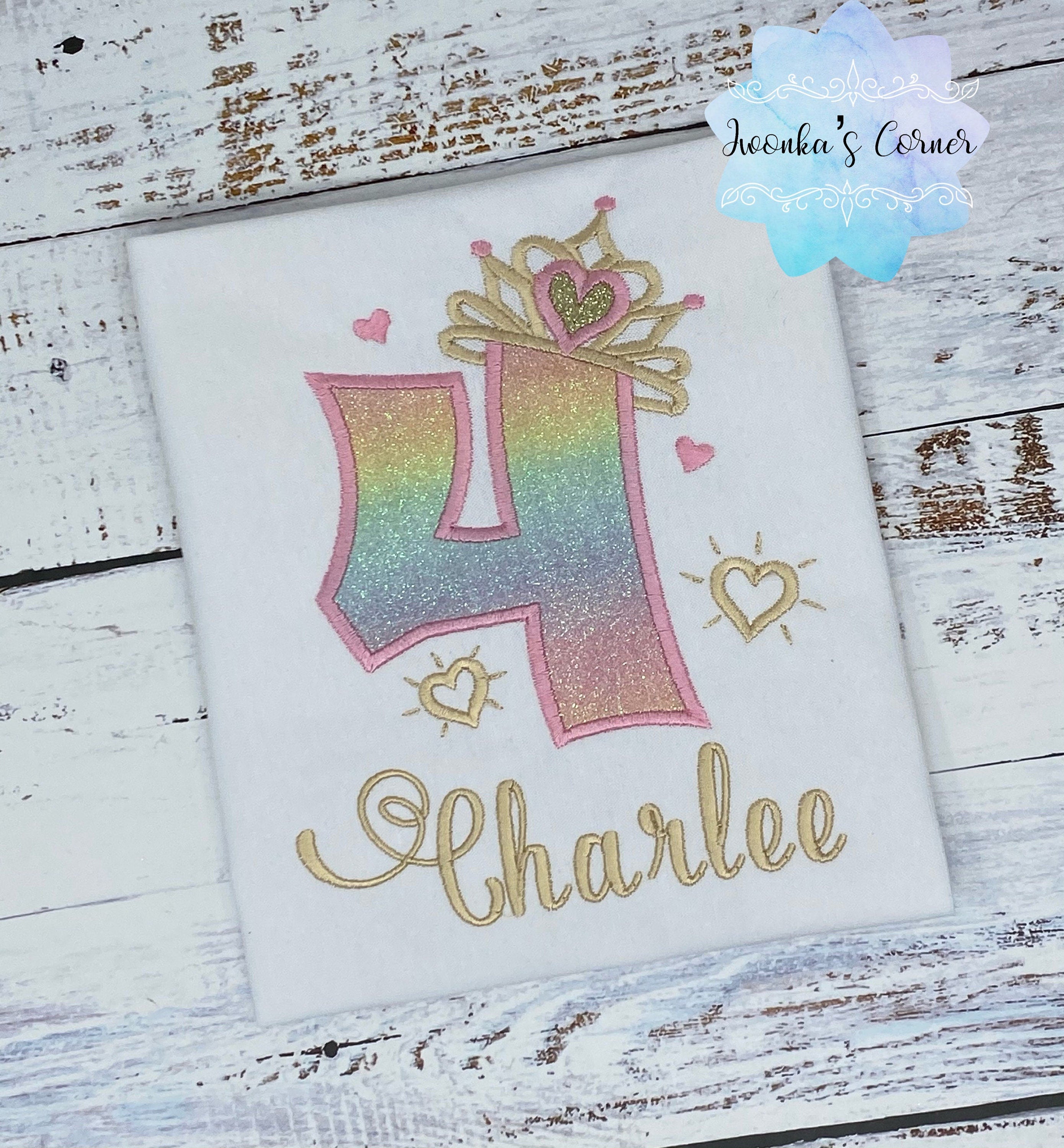 4th Birthday Princess Shirt, Princess Crown Birthday Shirt, Princess Birthday Girl Shirt, Birthday Princess Shirt, Number With Tiara