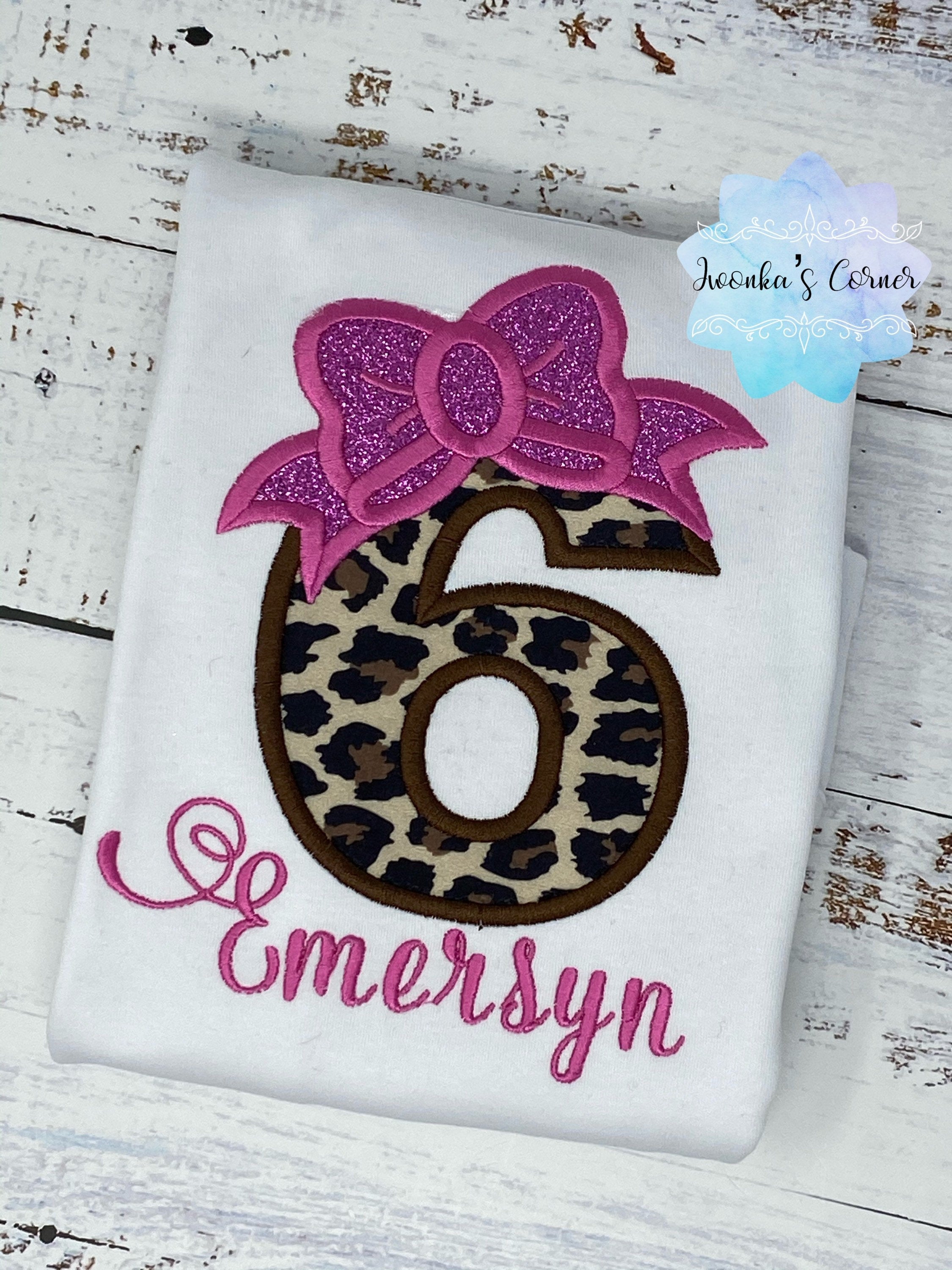 Girl 5th birthday shirt with cheetah print number, 6th birthday shirt, Cheetah print shirt, Leopard print shirt, Cheetah outfit