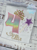 4th birthday Princess birthday shirt, Girl shirt with princess tiara and magic wand, Princess birthday outfit, Birthday shirt 2nd 3rd 5th