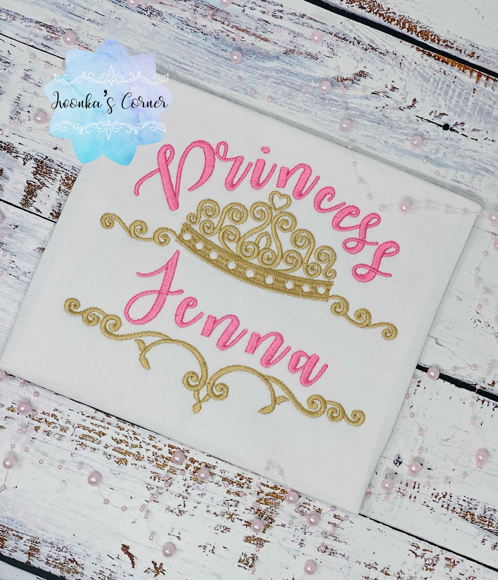 4th Birthday Shirt for Girl, Princess Birthday Shirt, Princess tiara Shirt, Girls 4th Birthday Shirt, Princess Birthday Party