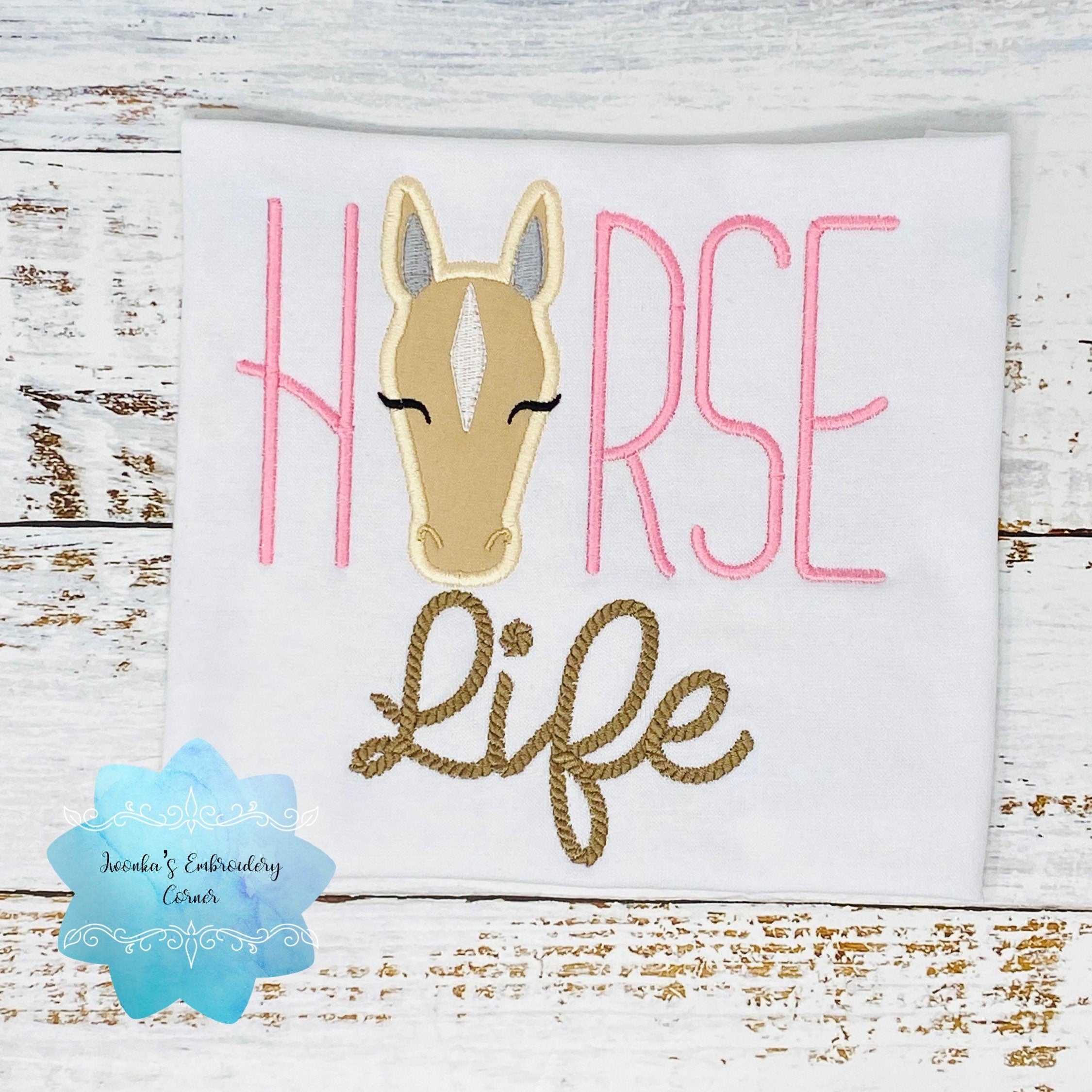 Girls shirt with “Horse life” embroidery