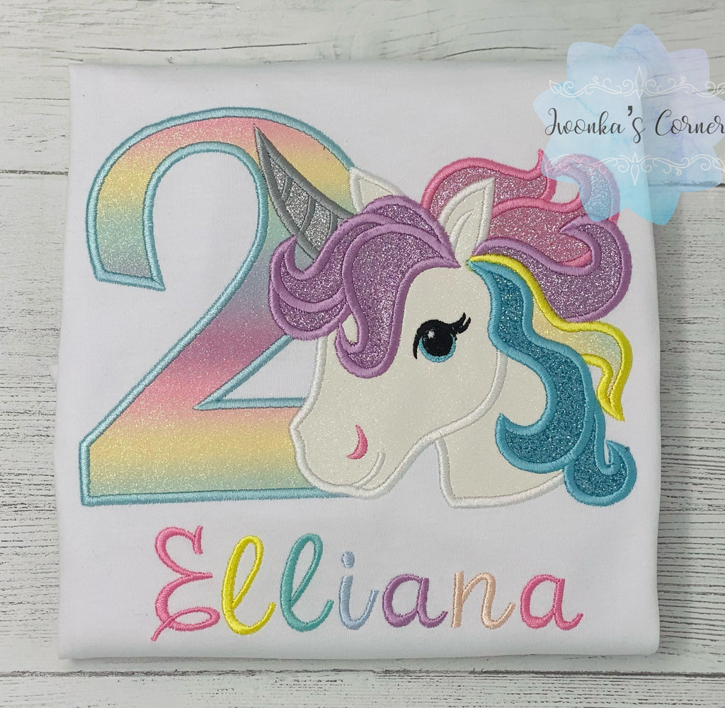 Girl 10th Birthday unicorn shirt, 10th Birthday Pastel Unicorn Shirt, Unicorn birthday, Rainbow Unicorn outfit, Unicorn embroidery
