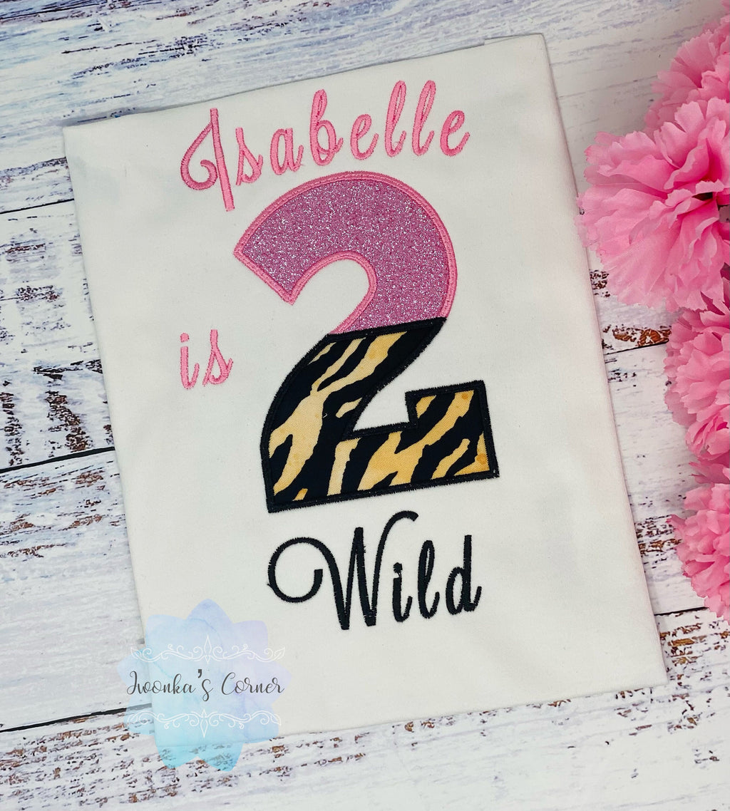 Girl 2nd Birthday Shirt, Two Wild birthday shirt, Tiger Stripes Shirt,