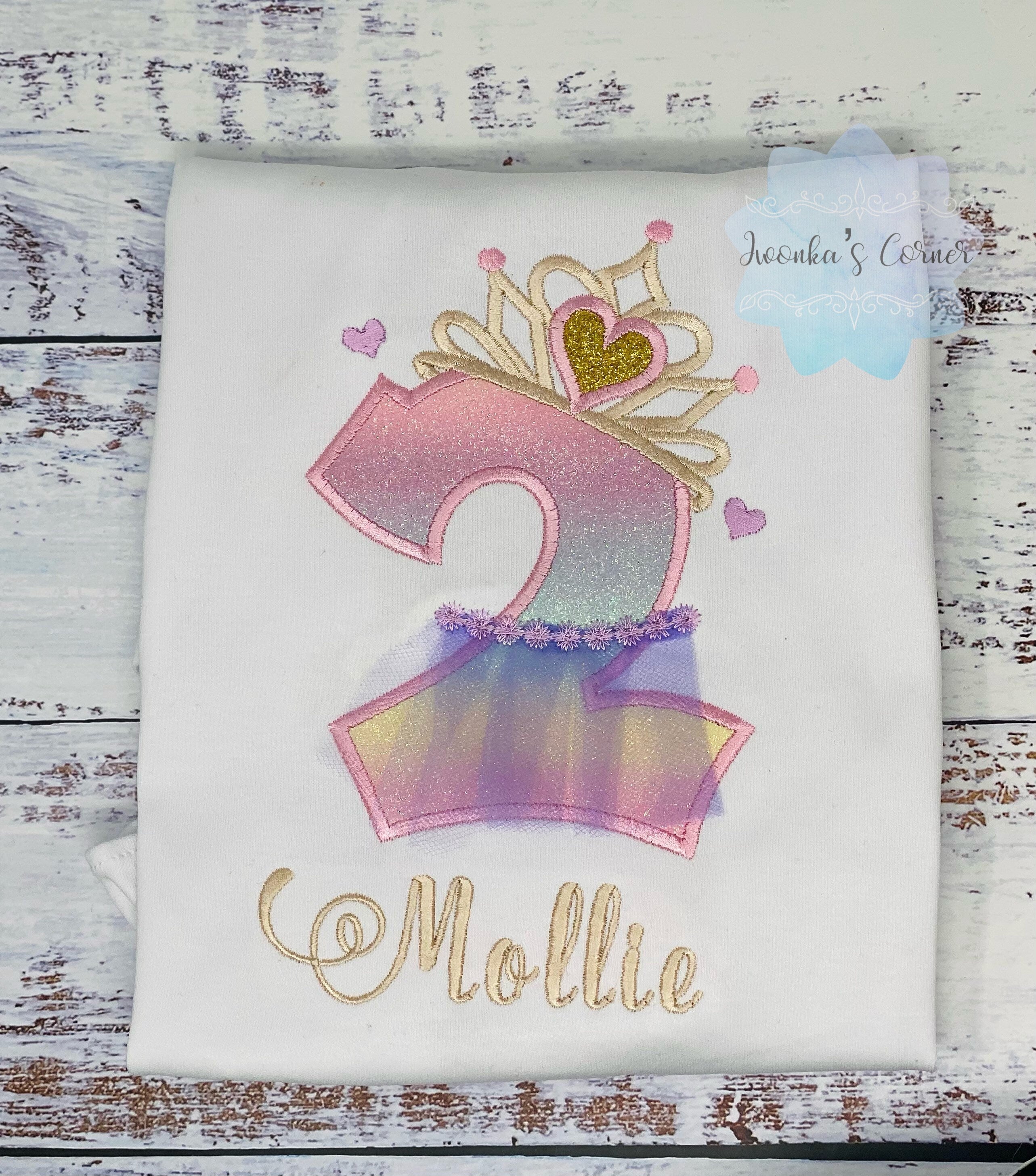 2nd 3rd, 5th Birthday Girl Outfit, Princess Birthday Shirt, Pink Gold Number with Crown, Tiara Shirt, Tutu Skirt Princess Birthday