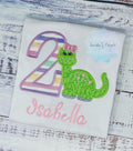 Girl 2nd Dinosaur Birthday Shirt, Dinosaur Birthday Party, Pastel Number Green Dinosaur Toddler Shirt, Cute Dino Girl, Dinosaur Theme