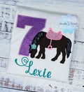Girl 7th Birthday Shirt With Bay Horse, Birthday Shirt with Brown Horse and Saddle, 4th, 5th, 6th 8th Horse Birthday Shirt, Shirt with Pony