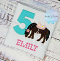Girl 5th Birthday Shirt With Bay Horse, Birthday Shirt with Brown Ponny and Saddle, 4th, 6th 7th Horse Birthday Shirt