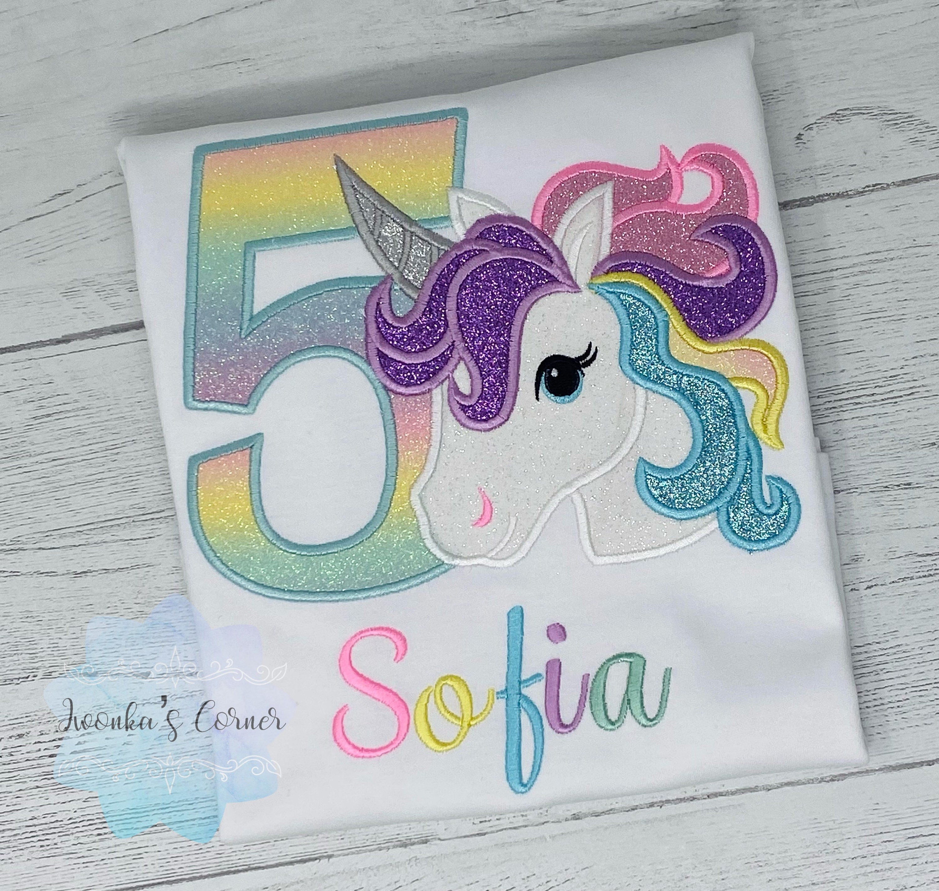 Girl 5th Birthday Pastel Unicorn Shirt, Rainbow Pastel Unicorn Birthday Outfit, Unicorn birthday Rainbow Unicorn outfit